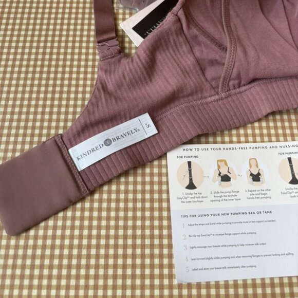 Kindred Bravely SMALL Bra Mauve Simply Sublime Nursing Wireless Back Closure - Picture 2 of 11